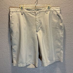 FootJoy Size W38 Tan Khaki Golf Shorts, Flat Front, Inseam 10”